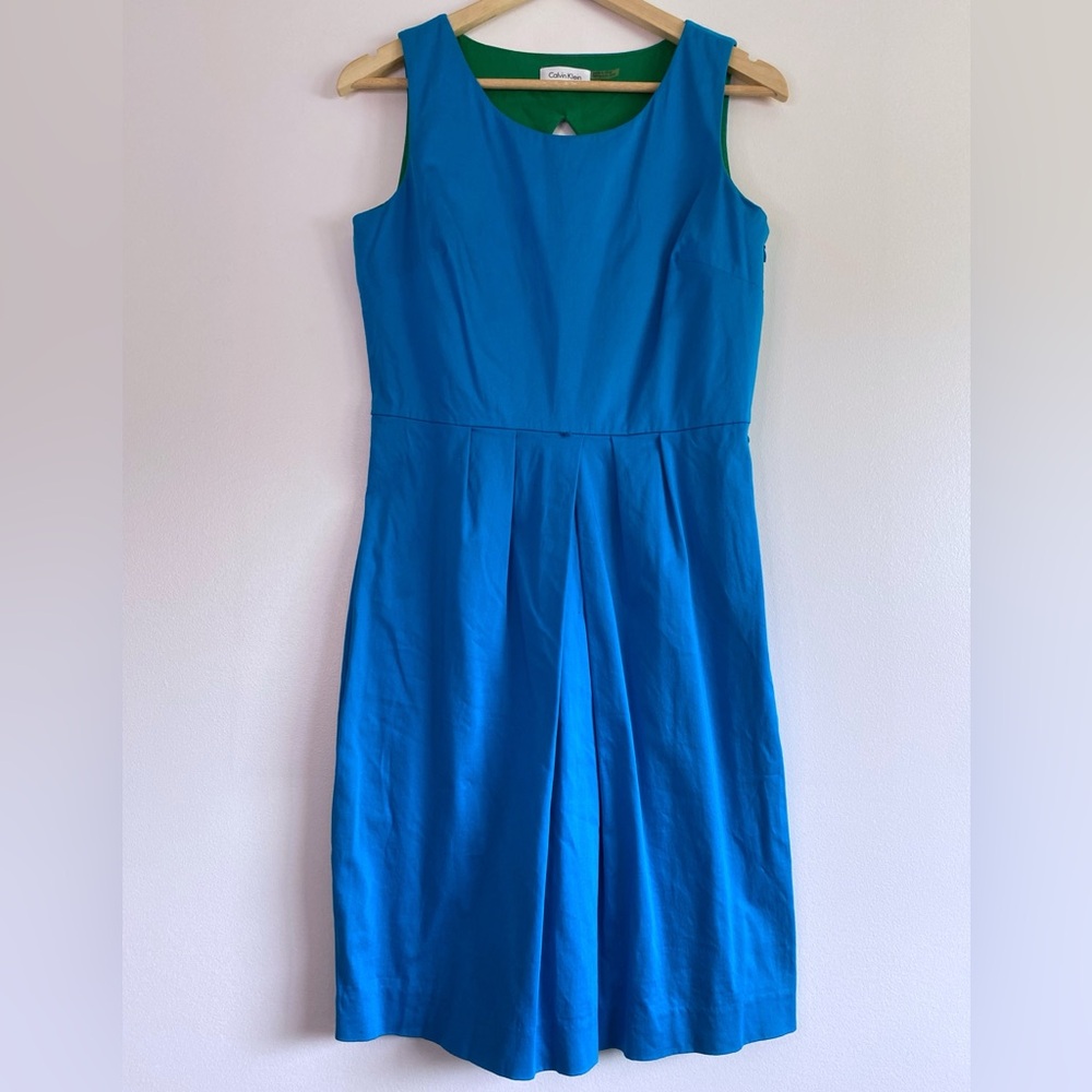 Calvin Klein Vibrant Blue Cutout Back Dress